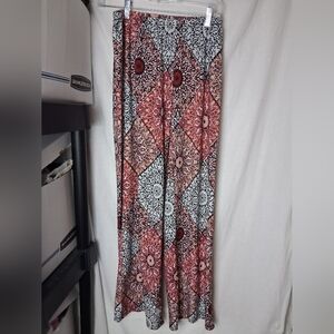 Melissa Paige Red and Black Floral Pants Small